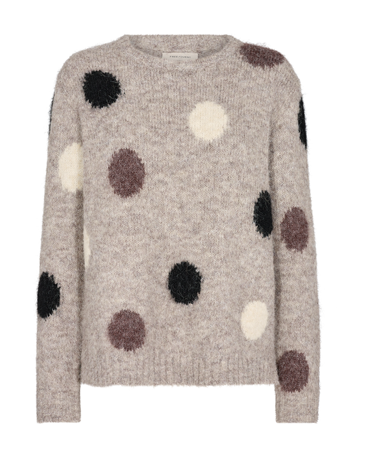 PULLOVER DAMEN FQLOUISA VON FREE/QUENT IN WÜSTENTAUPE MIT SCHWARZ MZ#00391 mde-zauber