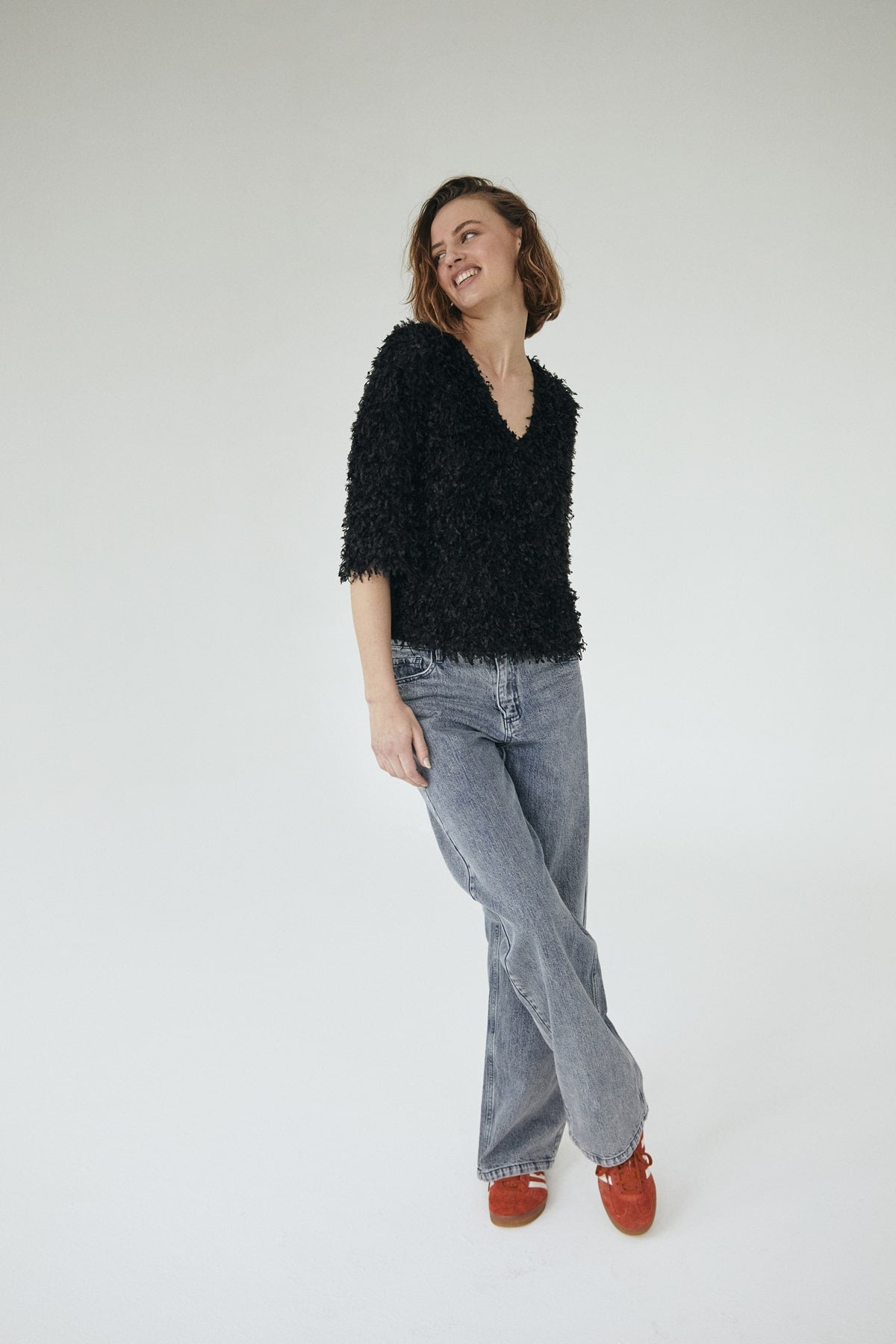 PULLOVER FQNOLA VON FREE/QUENT IN SCHWARZ MZ#00500 Mode-Zauber