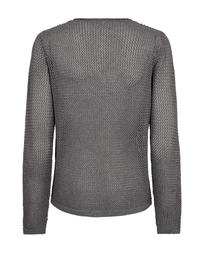 PULLOVER DAMEN FQTERNE VON FREE/QUENT IN MEDIUM GRAU MEL. W. SILBER MZ#00516 mode-zauber
