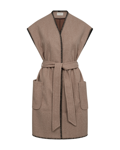 WESTE DAMEN FQYANNA TAUPE MLG W. SCHWARZ MZ#00396 Mode-Zauber