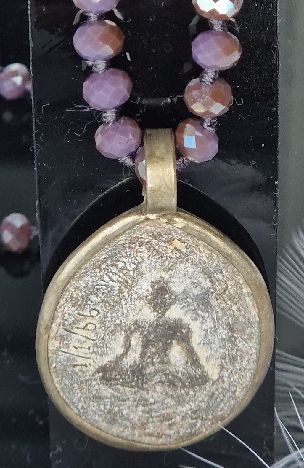 ICON KETTE BUDDHA 22 6 CM SILVER/PURPLE MZ#00112 - Mode-Zauber