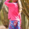 PULLOVER DAMEN MIT V-NECK ROSA/NEON-PINK MZ#00201 - Mode-Zauber
