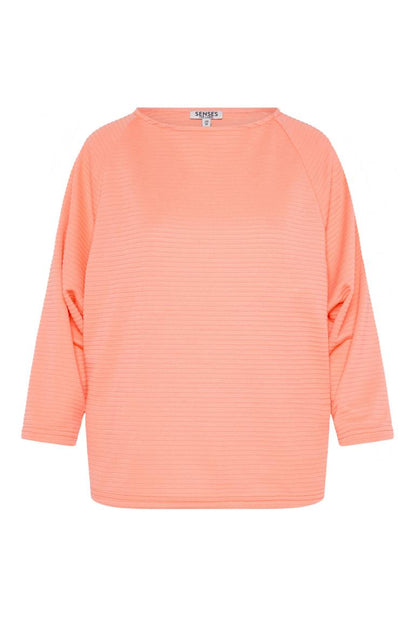 SWEATSHIRT SPA:CE MIT VERKÜRZTEN RAGLANÄRMELN VON SENSES IN PEACH NECTAR MZ#00950 Mode-Zauber