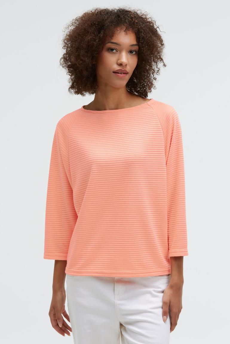 SWEATSHIRT SPA:CE MIT VERKÜRZTEN RAGLANÄRMELN VON SENSES IN PEACH NECTAR MZ#00950 Mode-Zauber