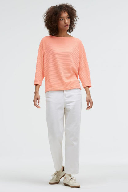 SWEATSHIRT SPA:CE MIT VERKÜRZTEN RAGLANÄRMELN VON SENSES IN PEACH NECTAR MZ#00950 Mode-Zauber