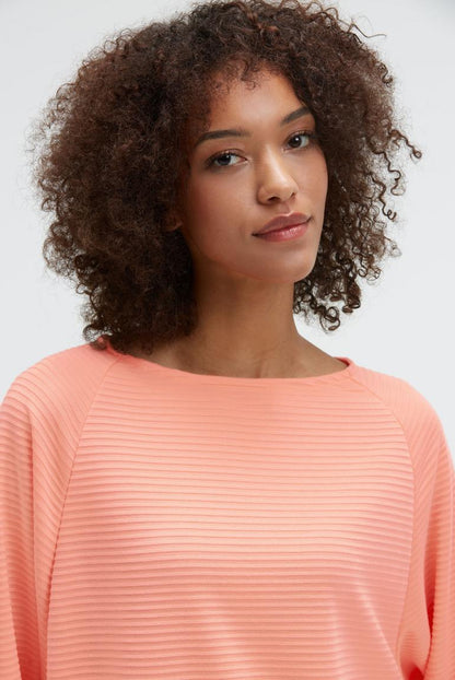 SWEATSHIRT SPA:CE MIT VERKÜRZTEN RAGLANÄRMELN VON SENSES IN PEACH NECTAR MZ#00950 Mode-Zauber