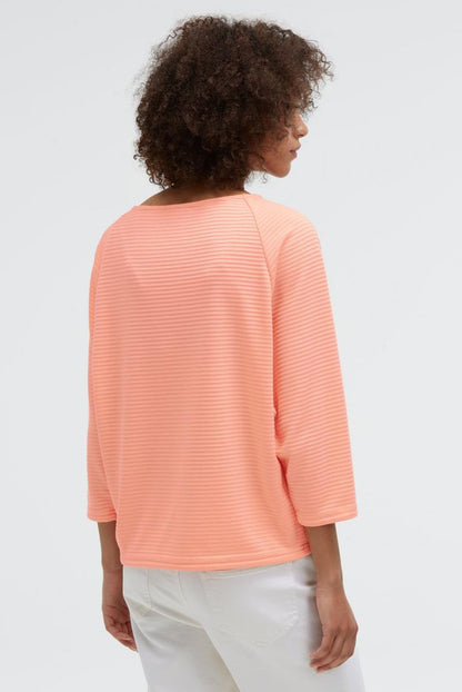 SWEATSHIRT SPA:CE MIT VERKÜRZTEN RAGLANÄRMELN VON SENSES IN PEACH NECTAR MZ#00950 Mode-Zauber
