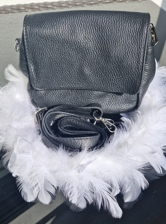 HANDTASCHE GROß SCHWARZ LEDER MZ#00085 - Mode-Zauber