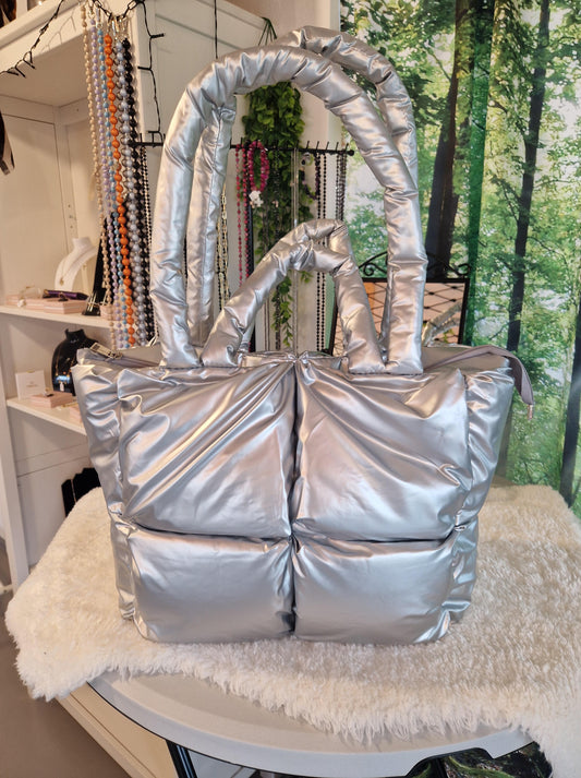 ZWILLINGSHERZ TASCHE SILBER GROß MZ#00418 - Mode-Zauber