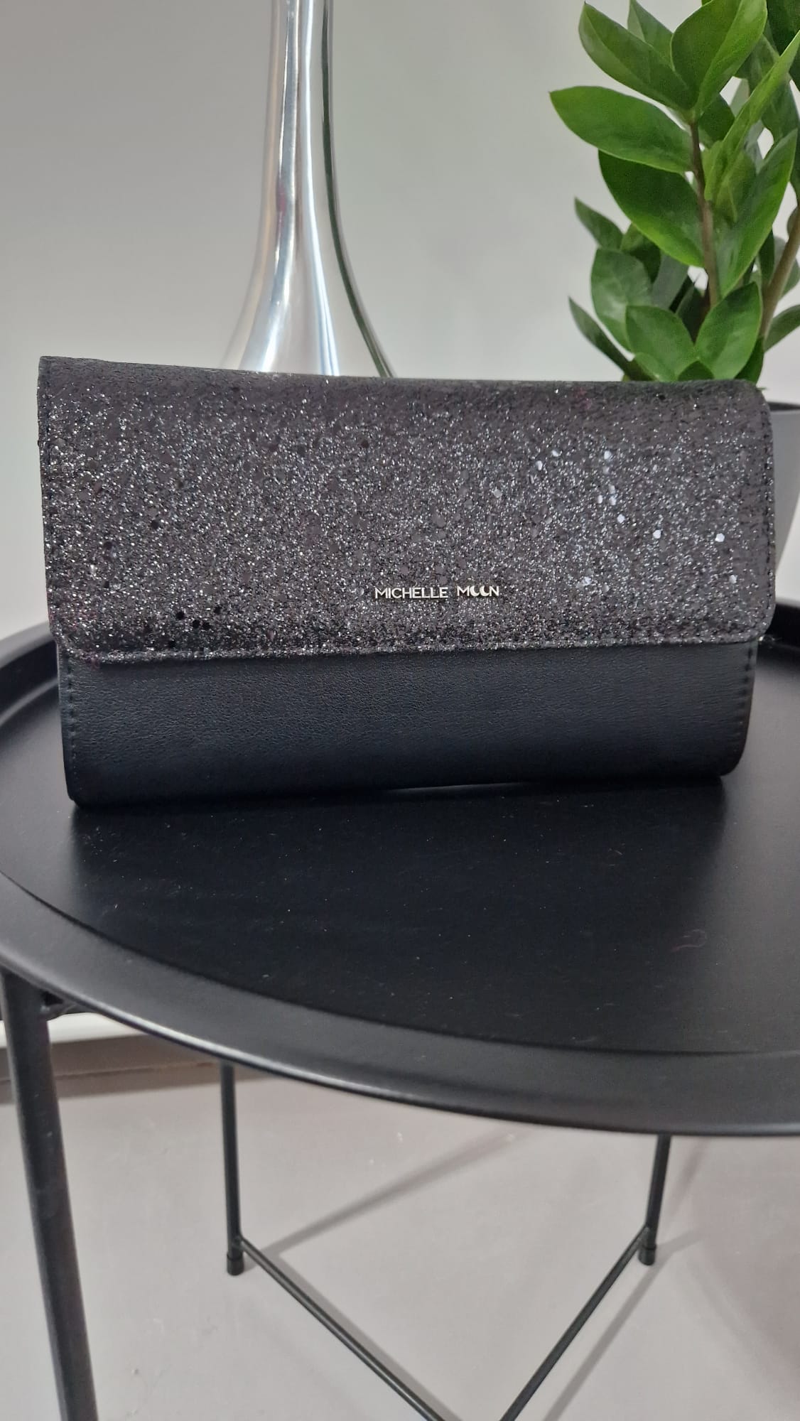 CLUTCH TASCHE SCHWARZ GLITZER MZ 00039 Mode Zauber CLUTCH TASCHE SCHWARZ GLITZER MZ 00039 Mode Zauber