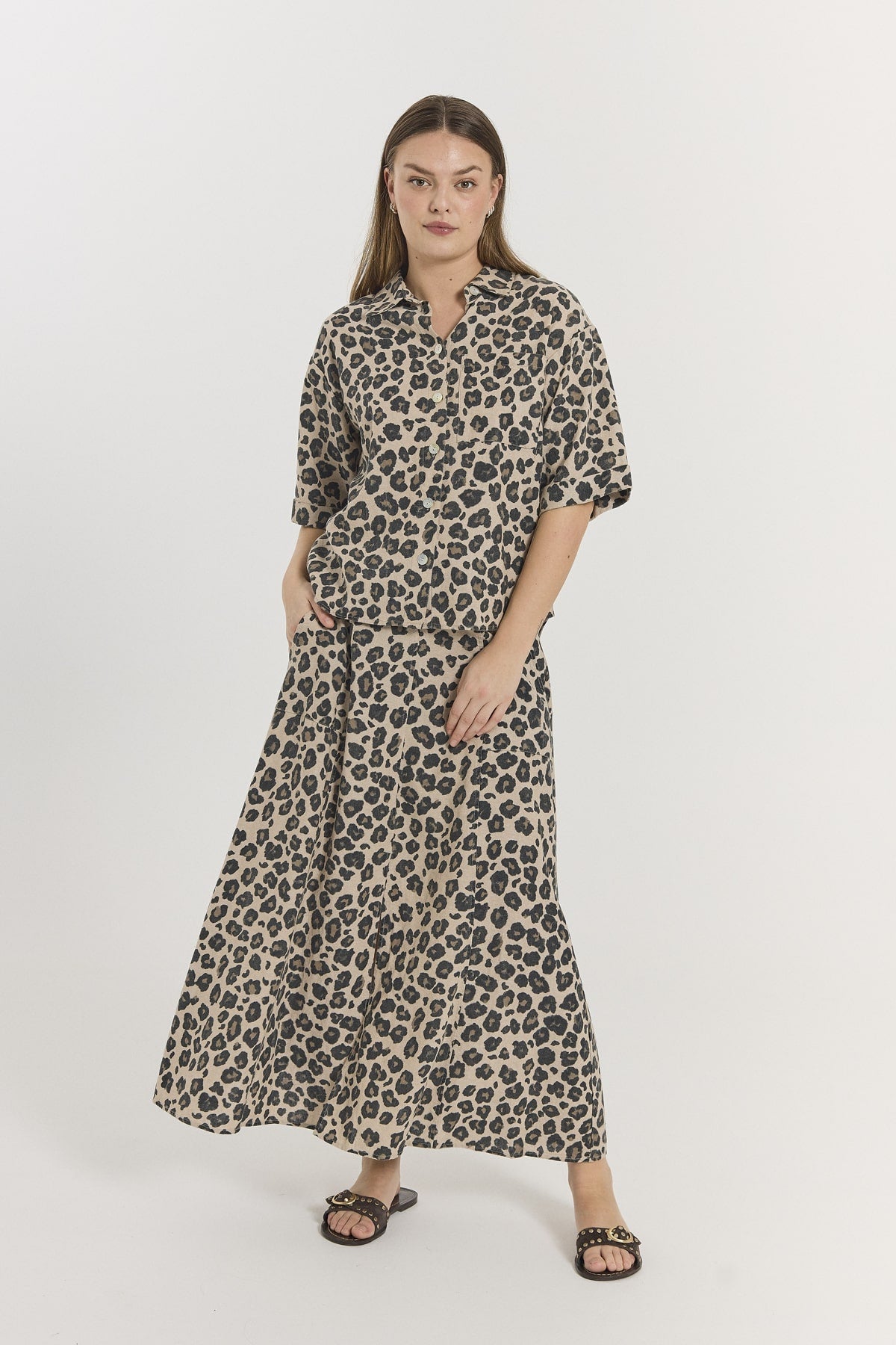 BLUSE LEO FQLAVISCO VON FREE/QUENT  SAND MELANGE M. SCHWARZ MZ#00800 Mode-Zauber