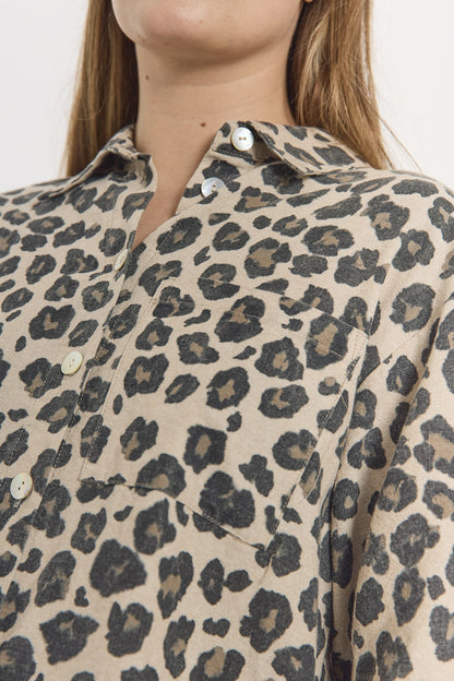 BLUSE LEO FQLAVISCO VON FREE/QUENT  SAND MELANGE M. SCHWARZ MZ#00800 Mode-Zauber