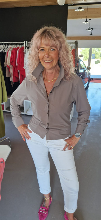 BLUSE DAMEN W24N1529 IN TAUPE VON PENN&INK MZ#00610