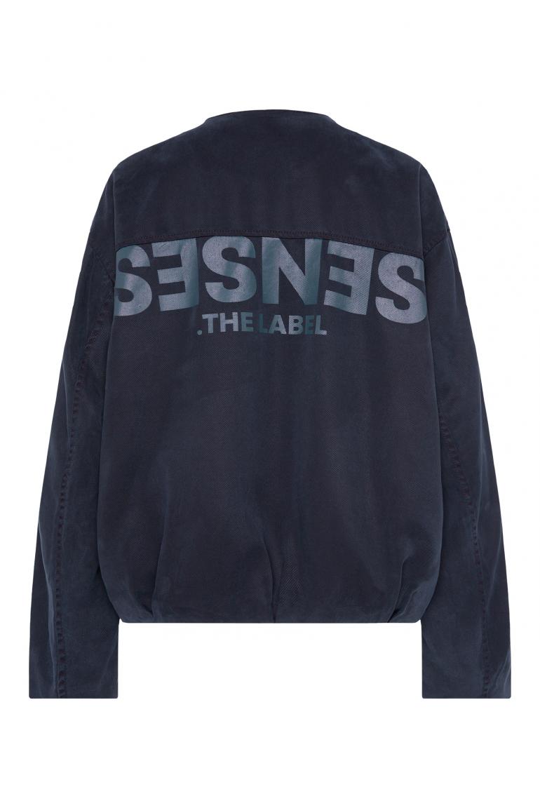 BLOUSEN OV:AR MIT GEWASCHENER TWILL-STRUKTUR VON SENSES IN BLUE NAVY MZ#00947 Mode-Zauber