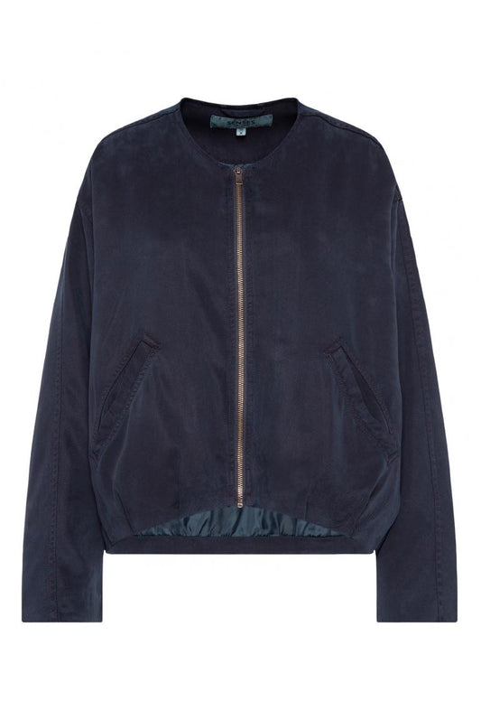 BLOUSEN OV:AR MIT GEWASCHENER TWILL-STRUKTUR VON SENSES IN BLUE NAVY MZ#00947 Mode-Zauber