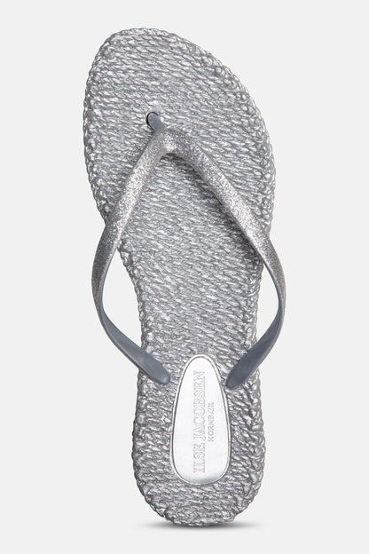 FLIP FLOP VON ILSE JACOBSEN MIT GLITZER IN SILVER MZ#00803 Mode-Zauber