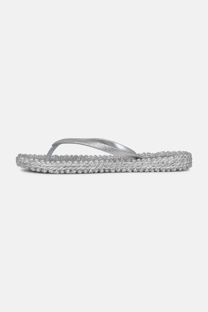 FLIP FLOP VON ILSE JACOBSEN MIT GLITZER IN SILVER MZ#00803 Mode-Zauber