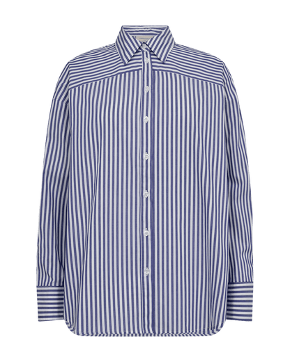 HEMD DAMEN FQCLAIR VON FREE/QUENT IN BLAU MIT WEISS MZ#00564 mode-zauber