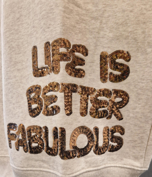 HOODIE ÜBERSCHNITTEN VON THESHIRT PROJEKT IN LIGHTBEIGEMELANGE MZ#01011 Mode-Zauber