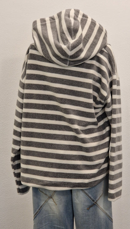 HOODIE RINGEL MIT KAPUTZE VON THESHIRT PROJEKT IN GRAU MELANGE MZ#00649 Mode-Zauber