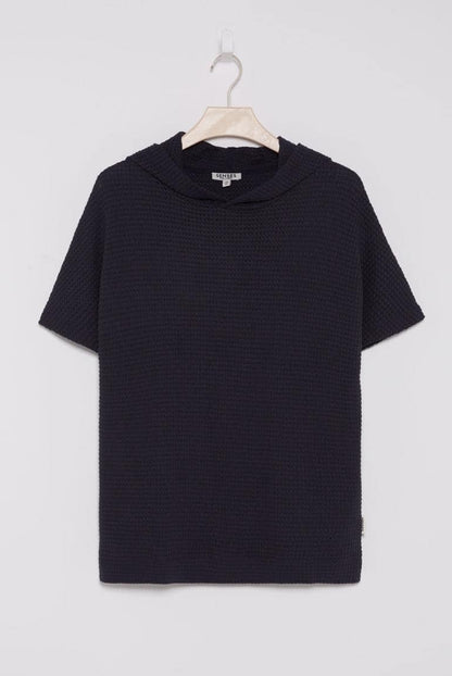 STRICK-HOODIE MIT KURZARM KLE:O VON SENSES IN NIGHT NAVY MZ#00858 Mode-Zauber