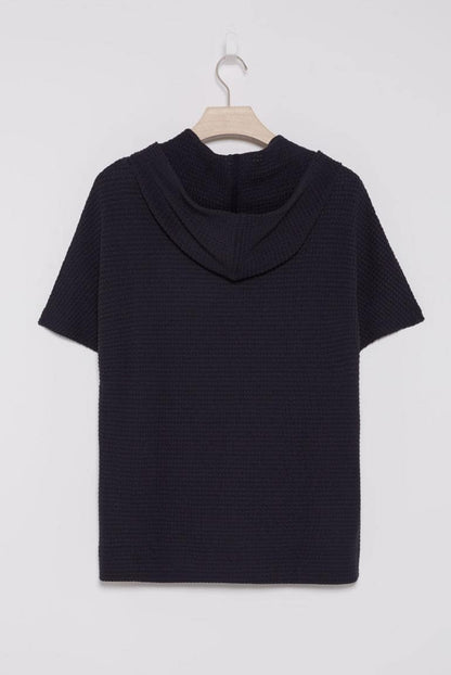 STRICK-HOODIE MIT KURZARM KLE:O VON SENSES IN NIGHT NAVY MZ#00858 Mode-Zauber