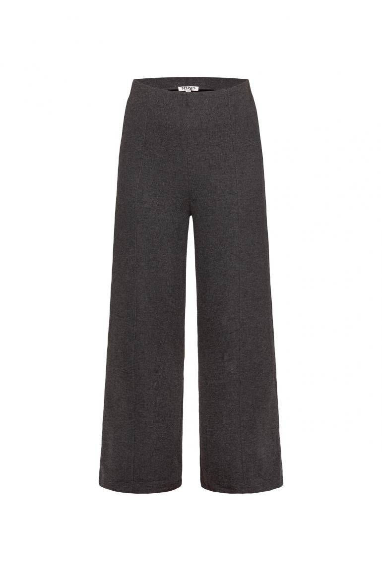 WIDE LEG PANTS POLA:RIS AUS JERSEY-RIPPSTRICK VON SENSES IN ANTHRA MELANGE MZ#01000 Mode-Zauber