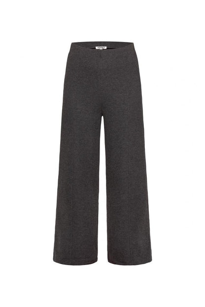WIDE LEG PANTS POLA:RIS AUS JERSEY-RIPPSTRICK VON SENSES IN ANTHRA MELANGE MZ#01000 Mode-Zauber