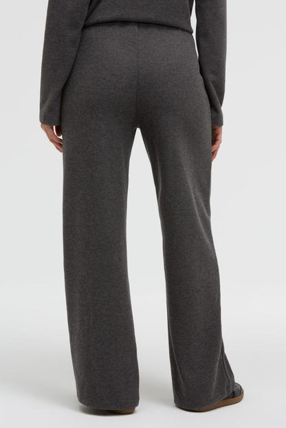 WIDE LEG PANTS POLA:RIS AUS JERSEY-RIPPSTRICK VON SENSES IN ANTHRA MELANGE MZ#01000 Mode-Zauber