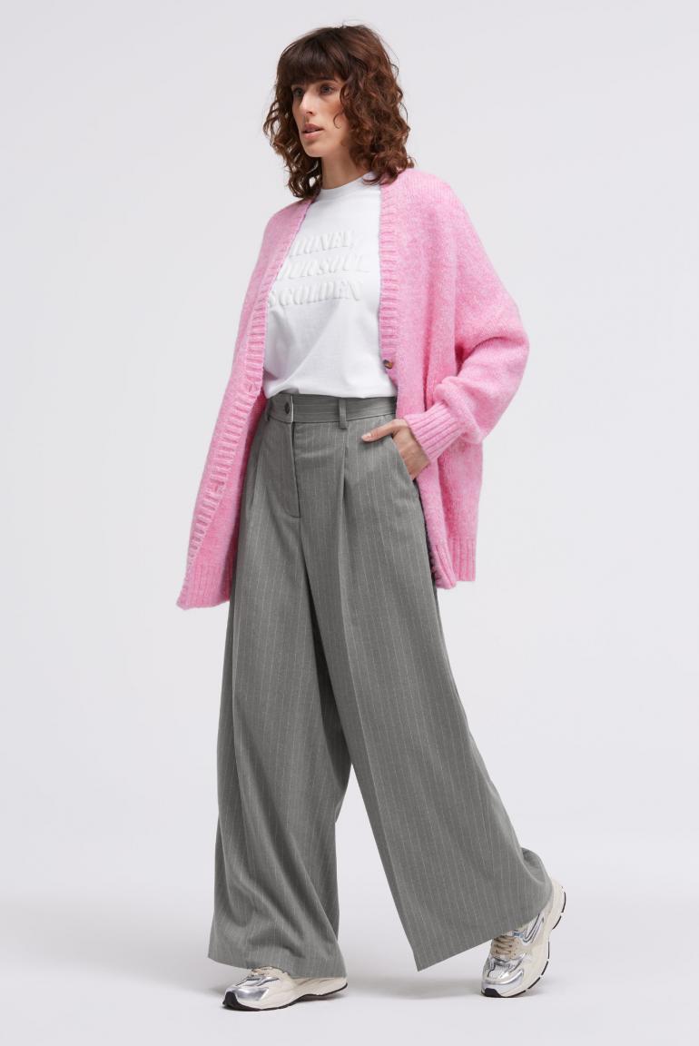 NADELSTREIFENHOSE PE:RI MIT EXTRA WEITEN BEIN VON SENSES IN COZY GREY MZ#01004 Mode-Zauber