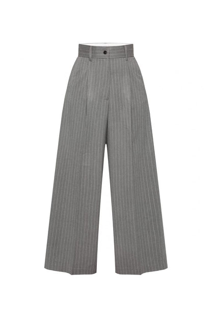 NADELSTREIFENHOSE PE:RI MIT EXTRA WEITEN BEIN VON SENSES IN COZY GREY MZ#01004 Mode-Zauber