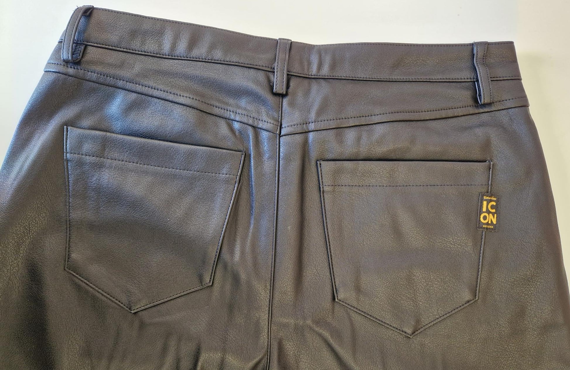 HOSE LONG BEACH VON SENORITAS ICON IN BLACK LEATHER MZ#00930 Mode-Zauber