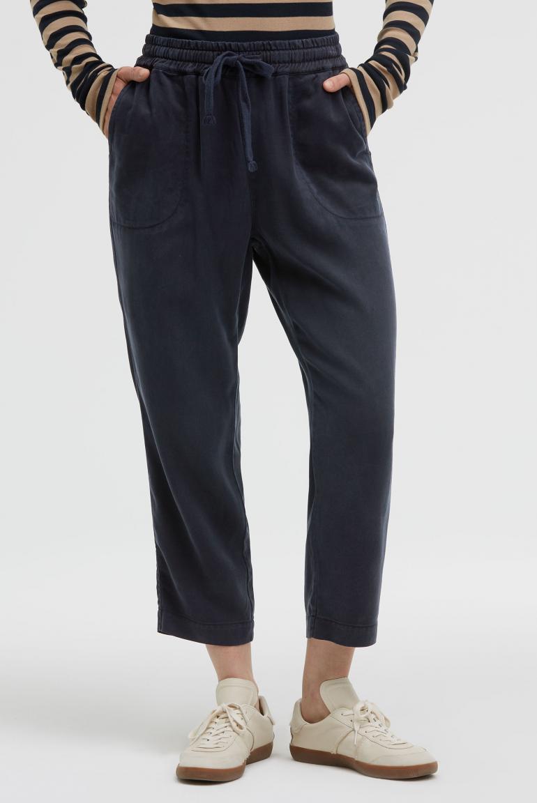 JOGGPANTS PI:O MIT GEWASCHENER TWILL-STRUKTUR VON SENSES IN BLUE NAVY MZ#00946 Mode-Zauber