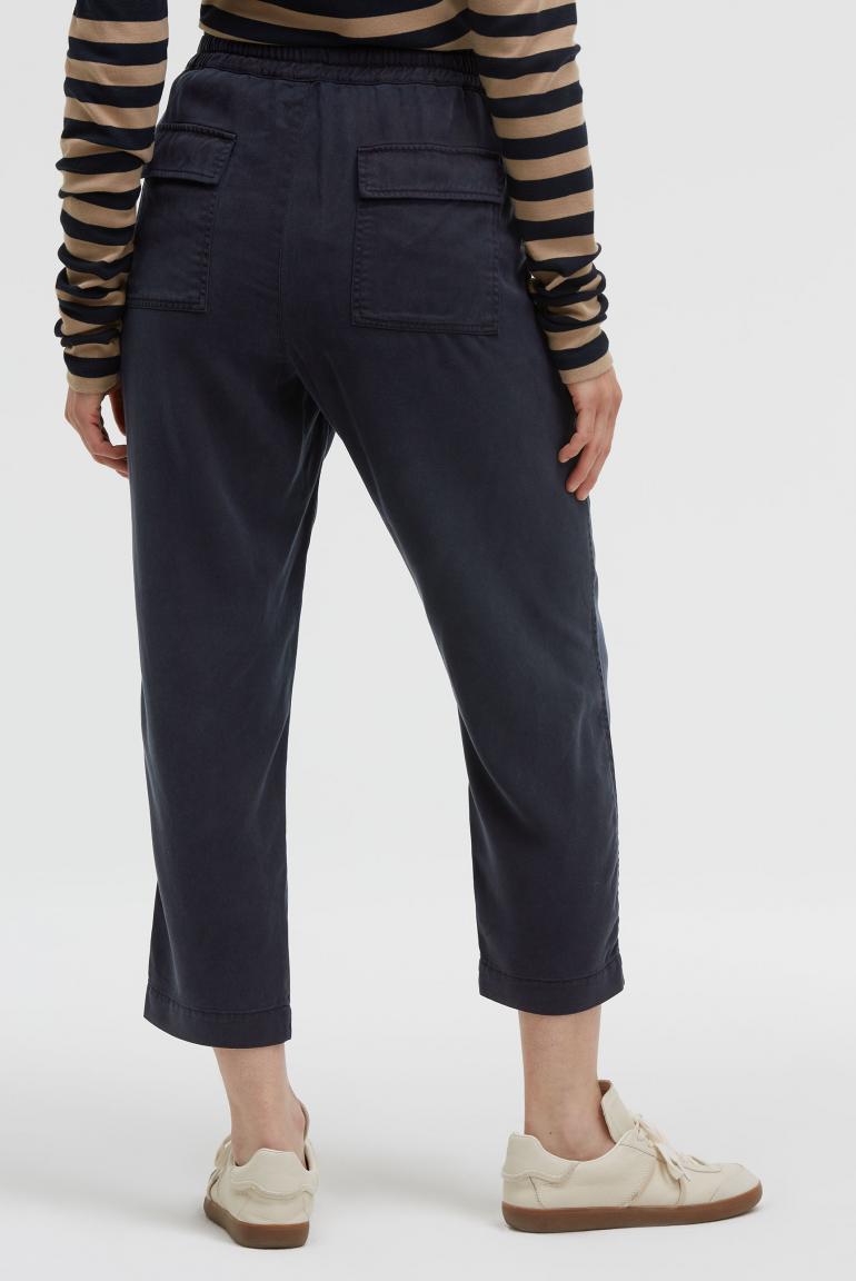 JOGGPANTS PI:O MIT GEWASCHENER TWILL-STRUKTUR VON SENSES IN BLUE NAVY MZ#00946 Mode-Zauber