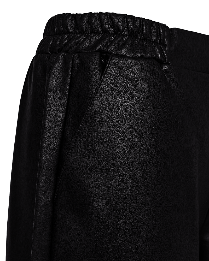 HOSE KUNSTLEDER FQVEGGY VON FREE/QUENT IN BLACK MZ#00957 Mode-Zauber