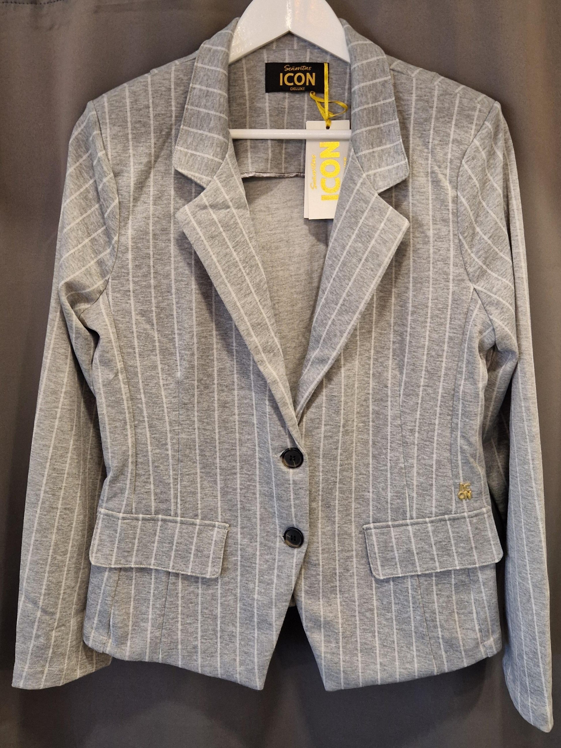 BLAZER SHORT VON SENORITAS ICON IN GREY PIN STRIPES MZ#01028 Mode-Zauber