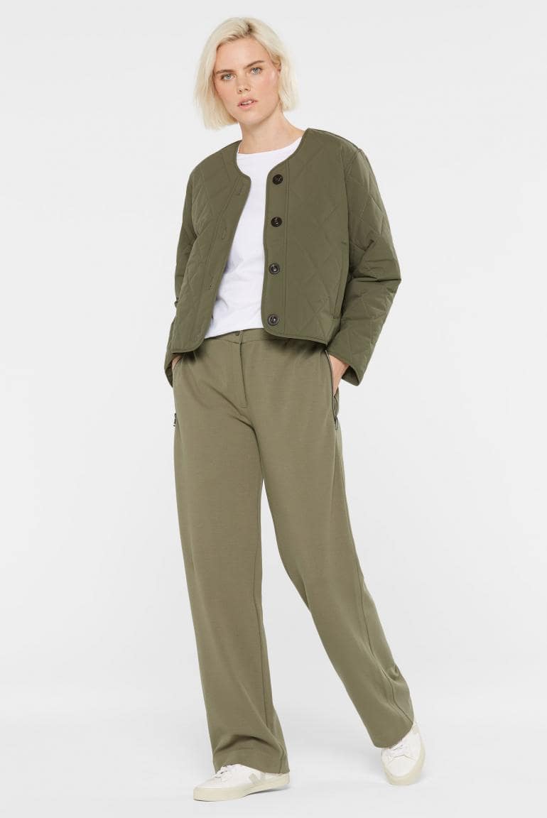 LEICHTE STEPPJACKE MIT KNOPFLEISTE OLI:VIE VON SENSES IN KHAKI MZ#00877 Mode-Zauber