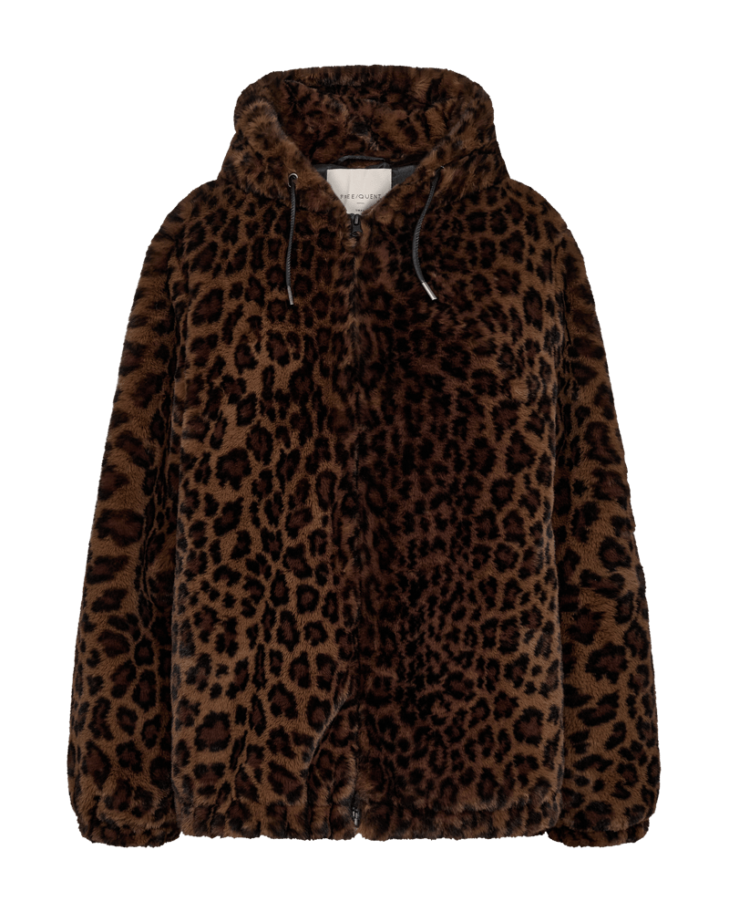 BOMBERJACKE MIT LEOMUSTER FQPONA VON FREE/QUENT IN  COFFEE BEAN W. BLACK MZ#00968Mode-Zauber