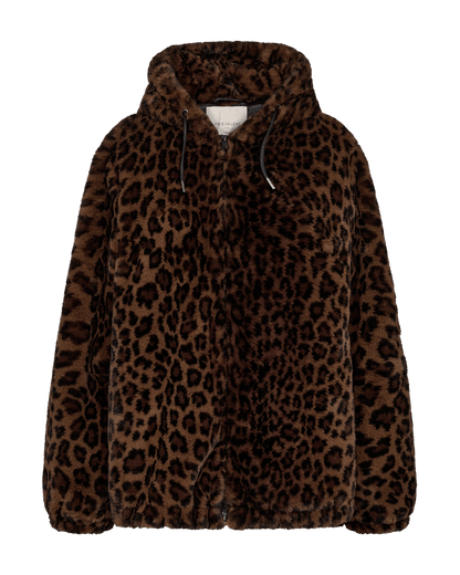 BOMBERJACKE MIT LEOMUSTER FQPONA VON FREE/QUENT IN  COFFEE BEAN W. BLACK MZ#00968Mode-Zauber