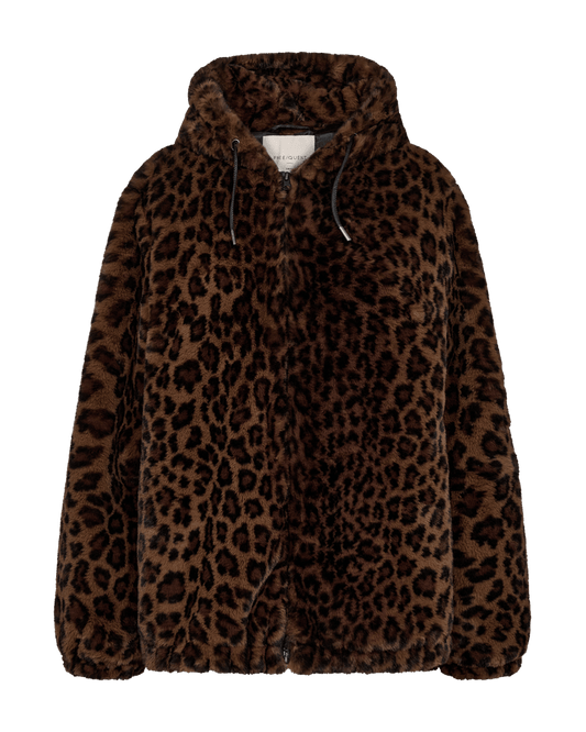 BOMBERJACKE MIT LEOMUSTER FQPONA VON FREE/QUENT IN  COFFEE BEAN W. BLACK MZ#00968Mode-Zauber