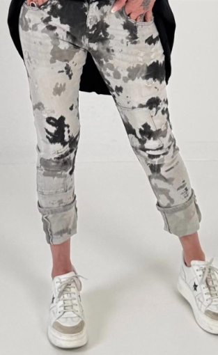 JEANS SEXY WOMEN MIT GRAU KUHFELL PRINT MZ#00872 Mode-Zauber