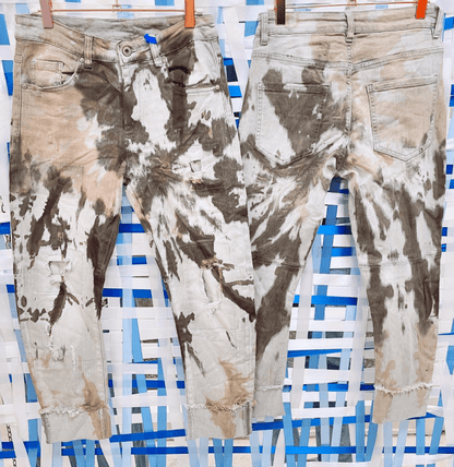 JEANS SEXY WOMEN MIT BRAUN KUHFELL PRINT MZ#00871 Mode-Zauber