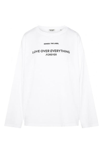LONGSLEEVE TA:PI MIT ARTWORK VON SENSES IN WEISS MZ#00949 Mode-Zauber