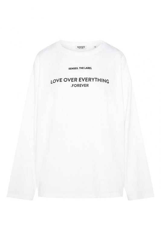 LONGSLEEVE TA:PI MIT ARTWORK VON SENSES IN WEISS MZ#00949 Mode-Zauber