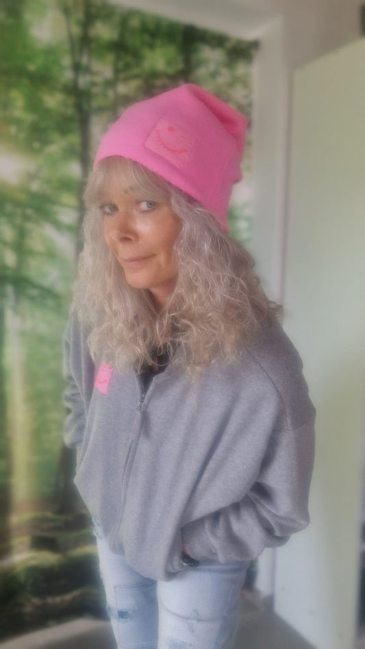 MÜTZE MIT SMILEY VON THESHIRT PROJECT IN PINK MZ#00653 Mode-Zauber