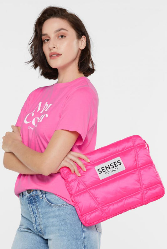 PUFFER TABLET CASE AM:AL VON SENSES IN VIVID PINK  MZ#00887 Mode-Zauber