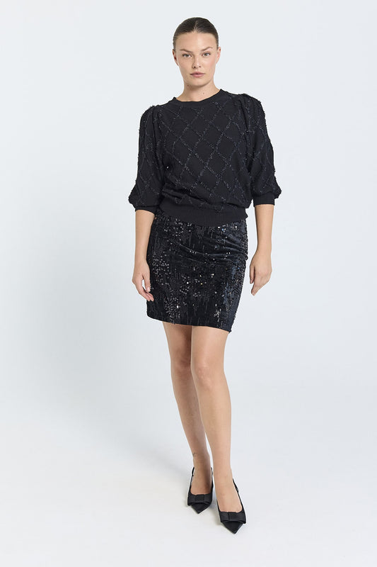 PULLOVER  DAMEN FQSAFRI VON FREE/QUENT IN SCHWARZ MZ#01018 Mode-Zauber