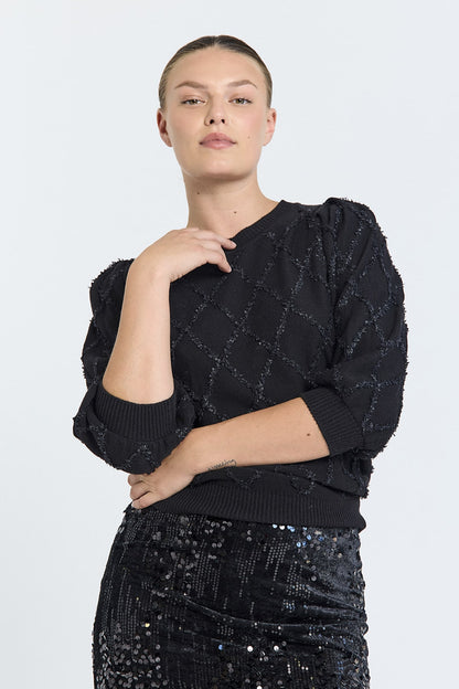 PULLOVER  DAMEN FQSAFRI VON FREE/QUENT IN SCHWARZ MZ#01018 Mode-Zauber