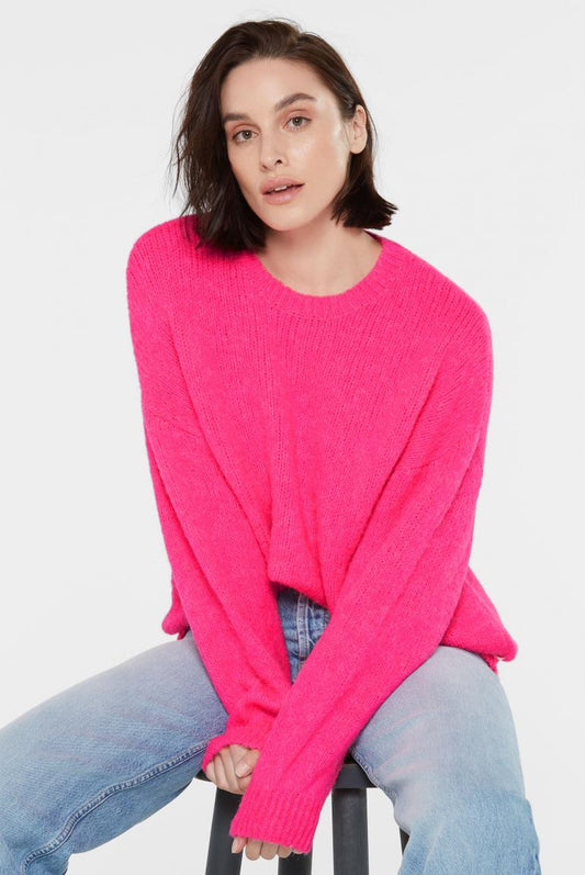 FLAUSCHIGER PULLOVER KA:MILE VON SENSES IN NEON PINK MZ#00880 Mode-Zauber