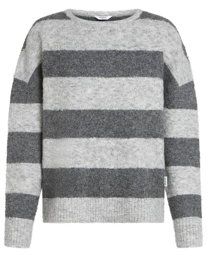 PULLOVER MIT STREIFEN VON PENN&INK W25C297 IN HELLGRAU MZ#00914 Mode-Zauber